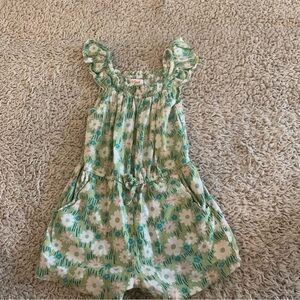 Cat & Jack Green and White Floral Romper
